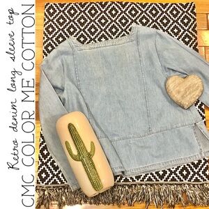 CMC Color Me Cotton Retro Denim Long Sleeve Top